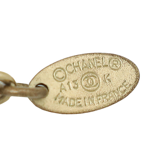 Chanel Gold CC Globe Pendant Necklace