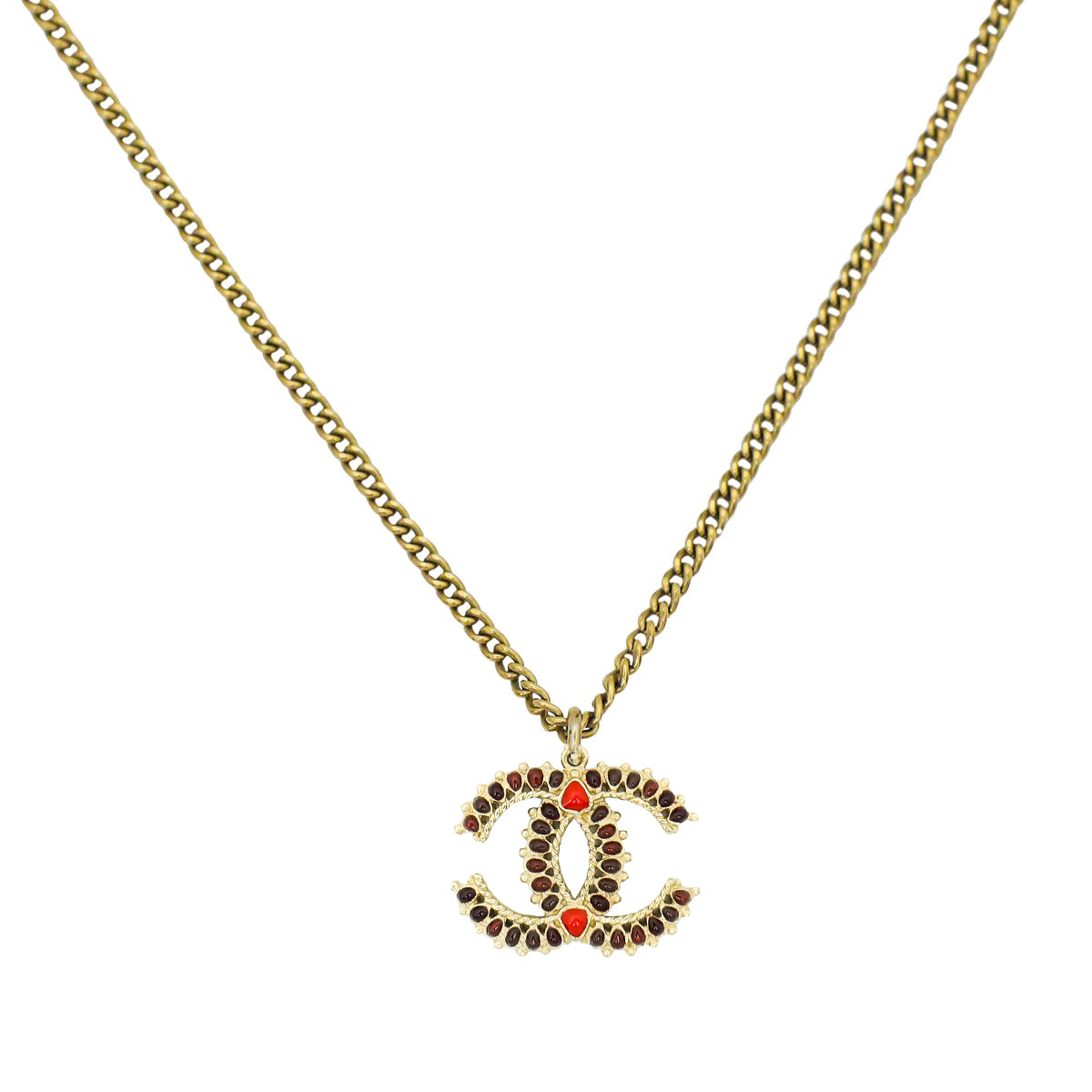 Chanel Bicolor CC Resin Pendant Necklace-Chanel-THE CLOSET