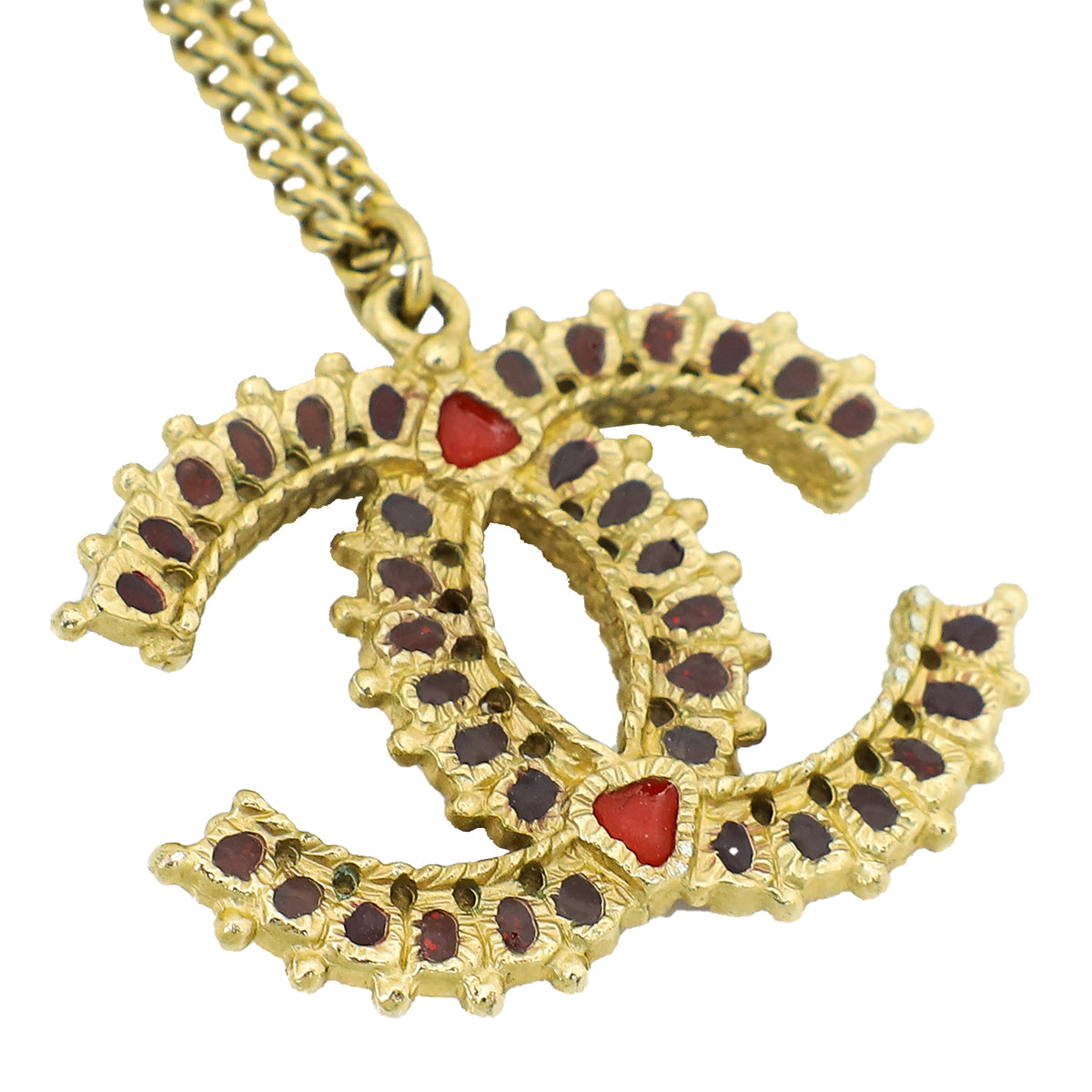 Chanel Bicolor CC Resin Pendant Necklace