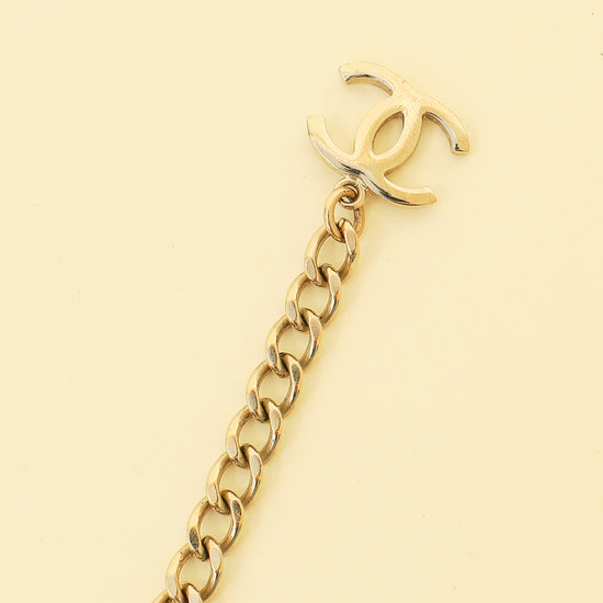 Chanel CC Choker Crystal Two Tone Necklace