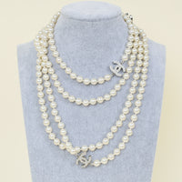 Chanel Ivory CC Pearl Long Necklace