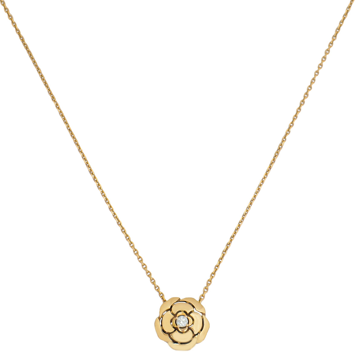 Chanel 18K Rose Gold Diamond Extrait de Camélia Necklace – THE CLOSET