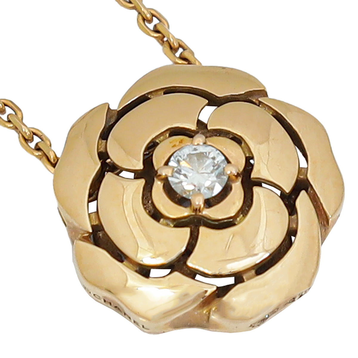 Chanel 18K Rose Gold Diamond Extrait de Camélia Necklace – THE CLOSET