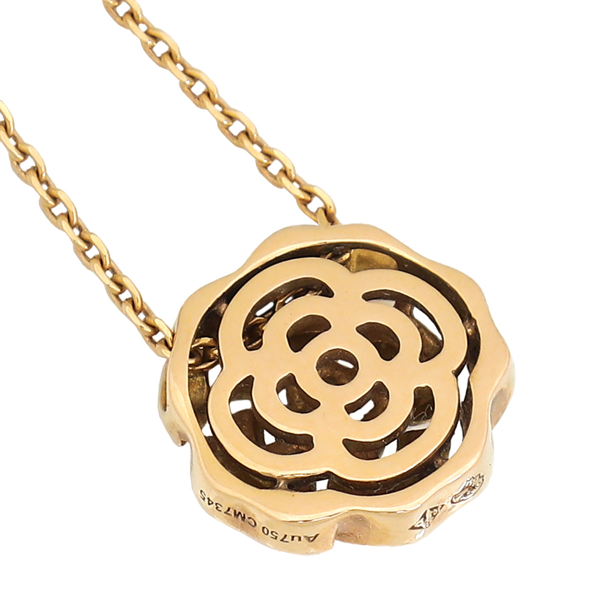 Chanel 18K Rose Gold Diamond Extrait de Camélia Necklace