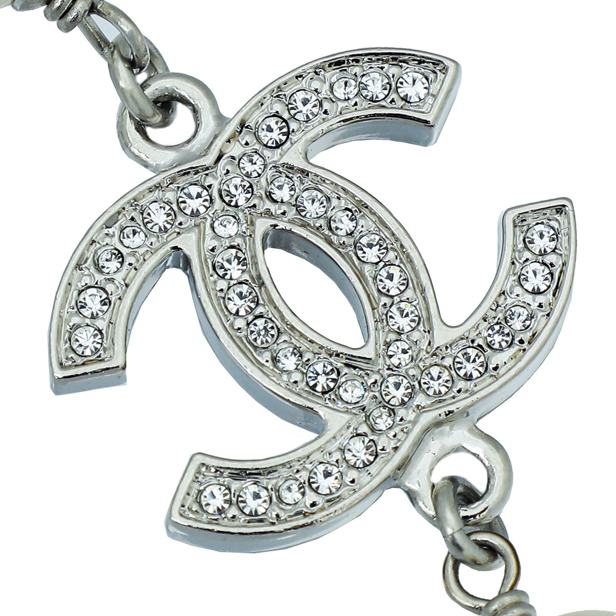 Chanel White CC Crystal Pearl Long Necklace-Chanel-THE CLOSET