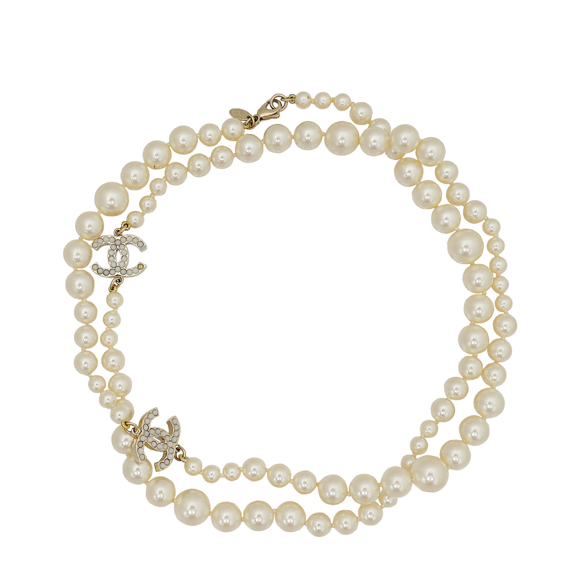 Chanel White CC Pearl Necklace – The Closet