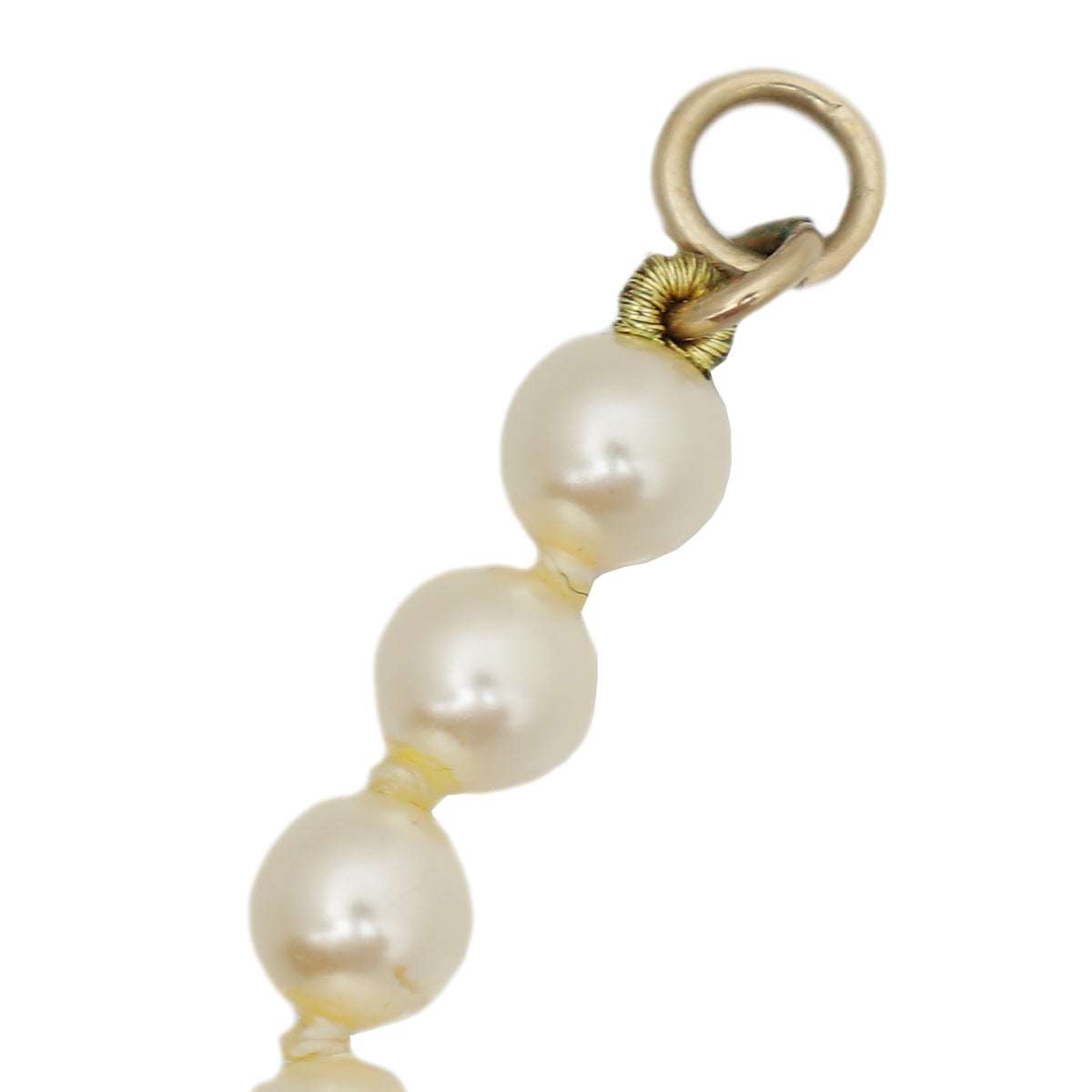Chanel White CC Pearl Necklace