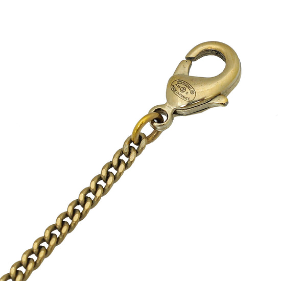 Chanel Light Gold Tone CC Pearl Pendant Necklace