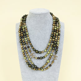 Chanel Green Multicolor 2017 Cruise Cuba Havana Long Pearl CC Star Necklace