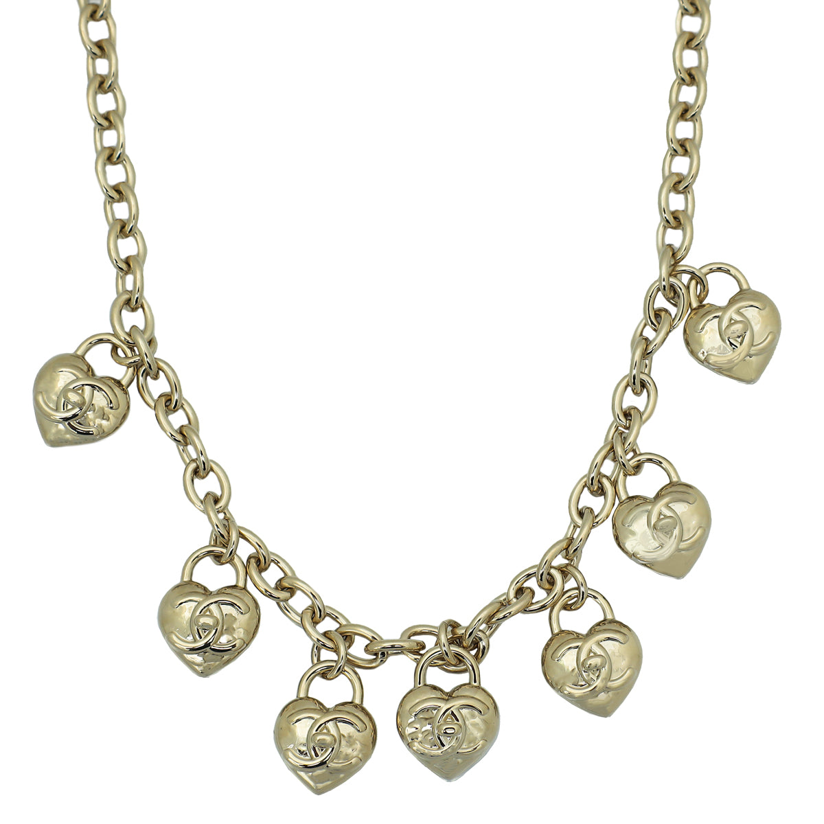 Chanel Gold Finish CC Heart Lock Charm Necklace – THE CLOSET