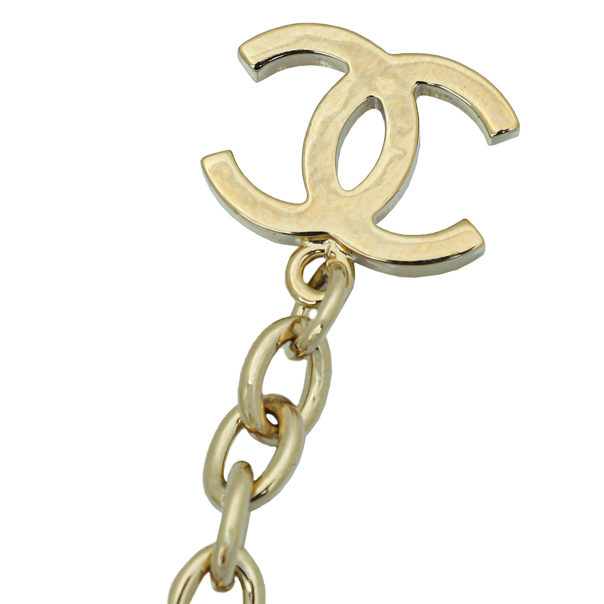 Chanel Gold Finish CC Heart Lock Charm Necklace