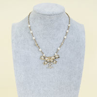 Chanel Gold CC Drop Bow Pearl Choker