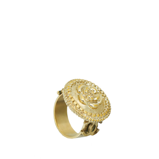 Chanel Gold CC Camellia Flower Small Ring 50