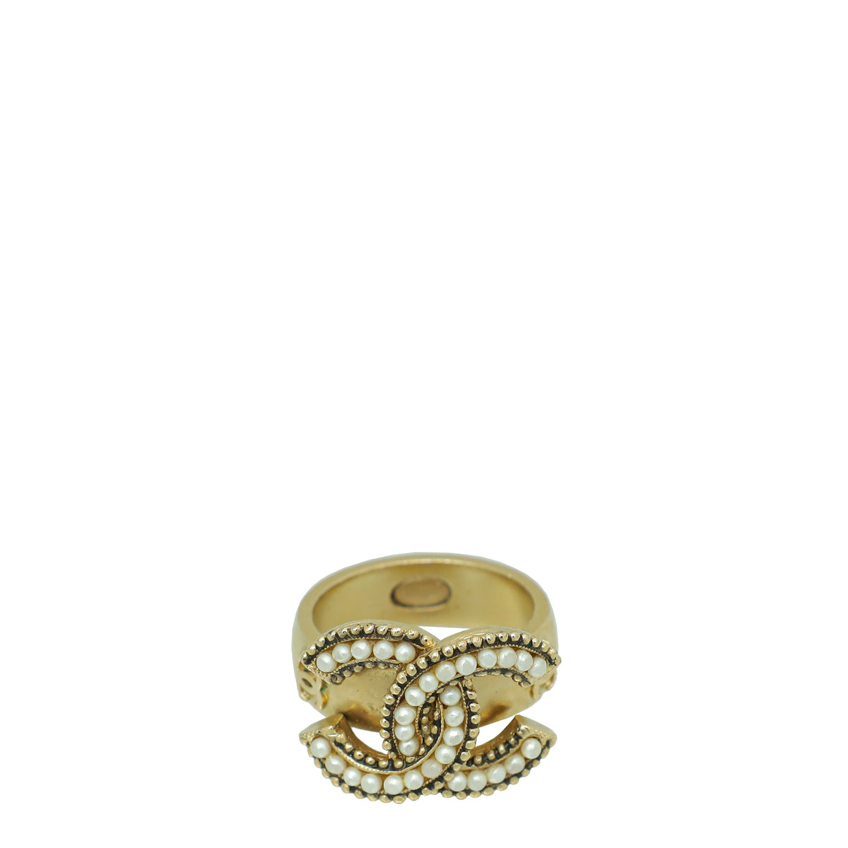 Chanel Ivory CC Faux Pearl Ring 6/52-Chanel-THE CLOSET