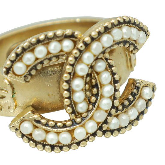 Chanel Ivory CC Faux Pearl Ring 6/52