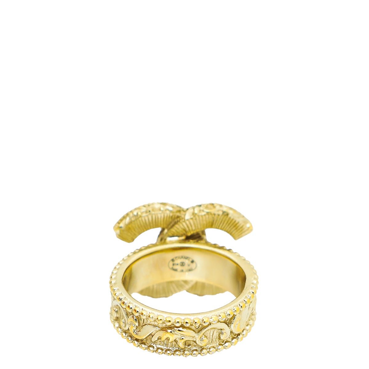 Chanel Black CC Baroque Ring 50-Chanel-THE CLOSET