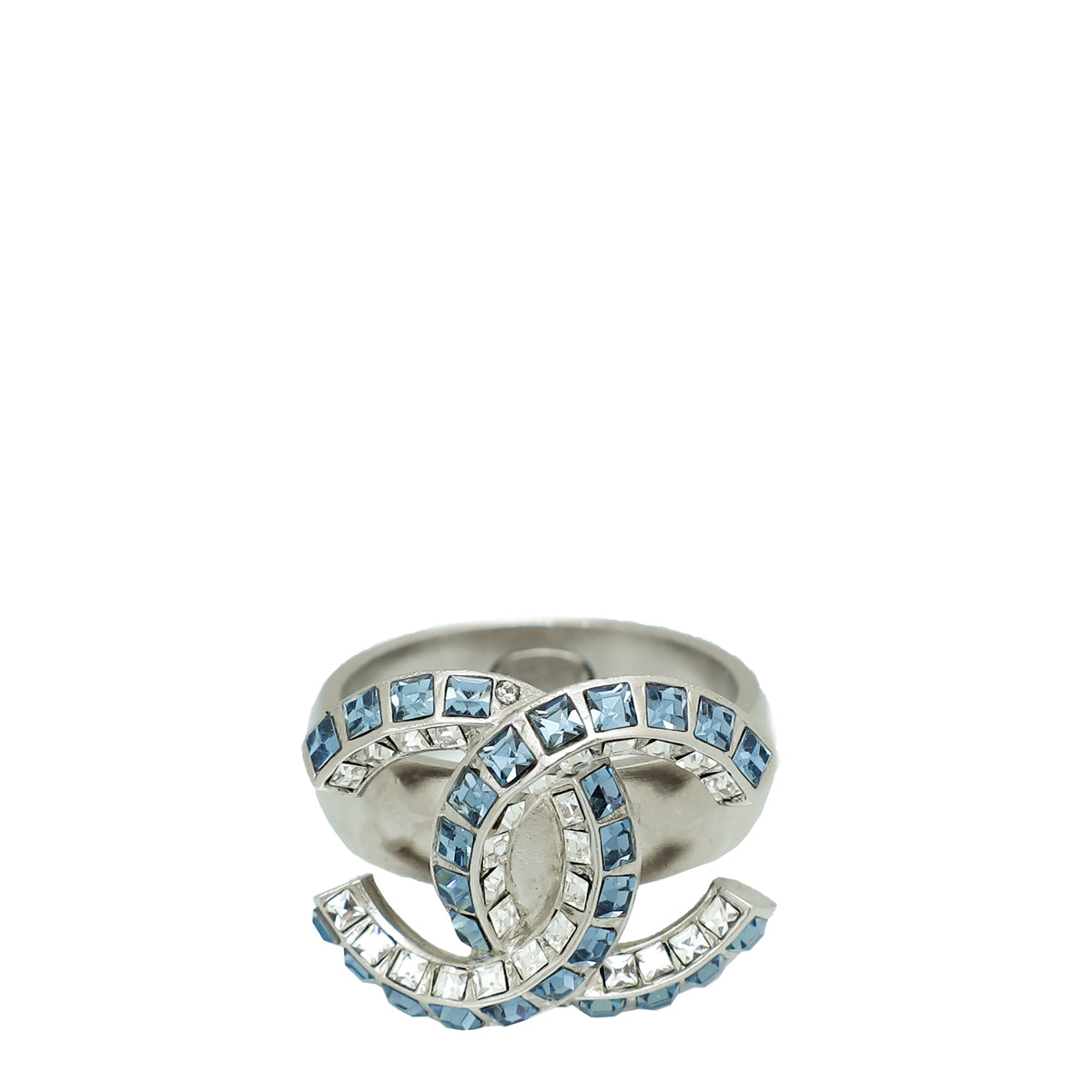 Chanel Blue CC Crystal Ring 53-Chanel-THE CLOSET