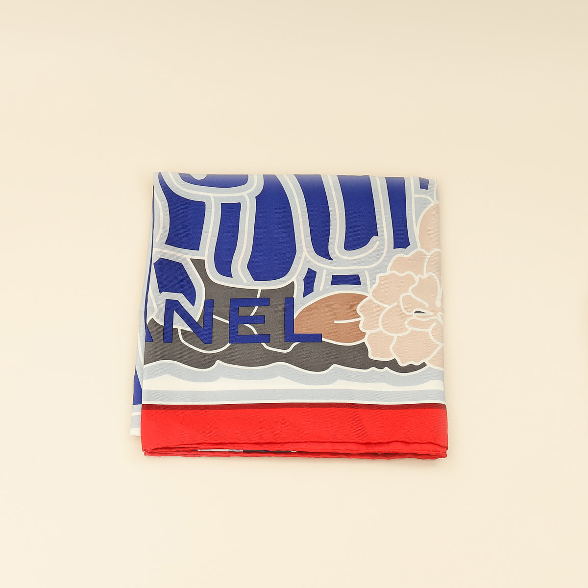 Chanel Multicolor Logo Print Silk Scarf 90-Chanel-THE CLOSET