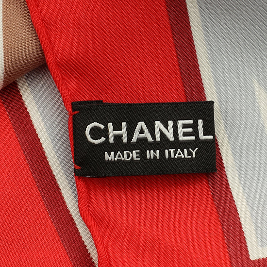 Chanel Multicolor Logo Print Silk Scarf 90-Chanel-THE CLOSET
