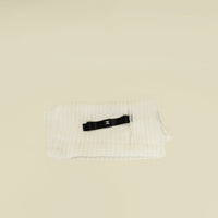 Chanel Off White Silk Chiffon Pleated Scarf w/ Coco Bow