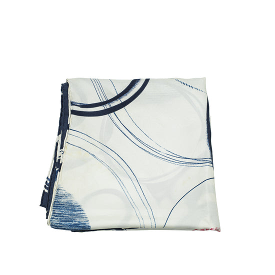 Chanel Tricolor CC Print Logo Silk Scarf