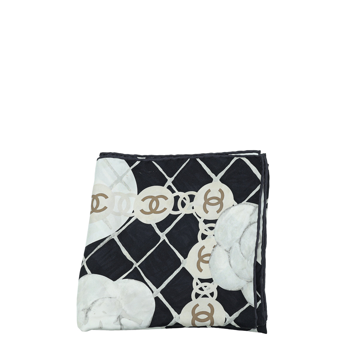 Chanel CC Camellia Print Silk Square Scarf-Chanel-THE CLOSET