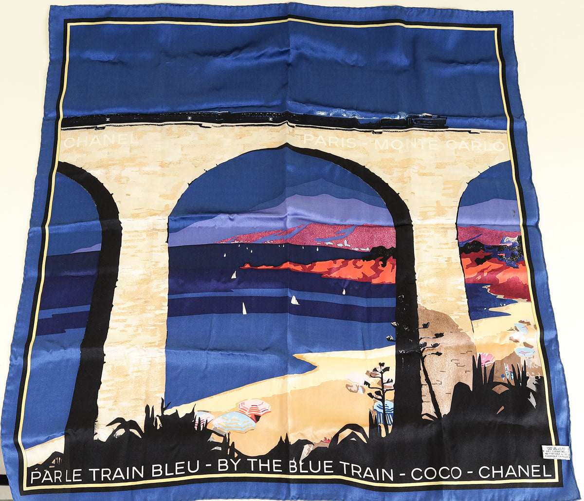 Chanel Blue Par Le Train Bleu Coco Chanel Scarf