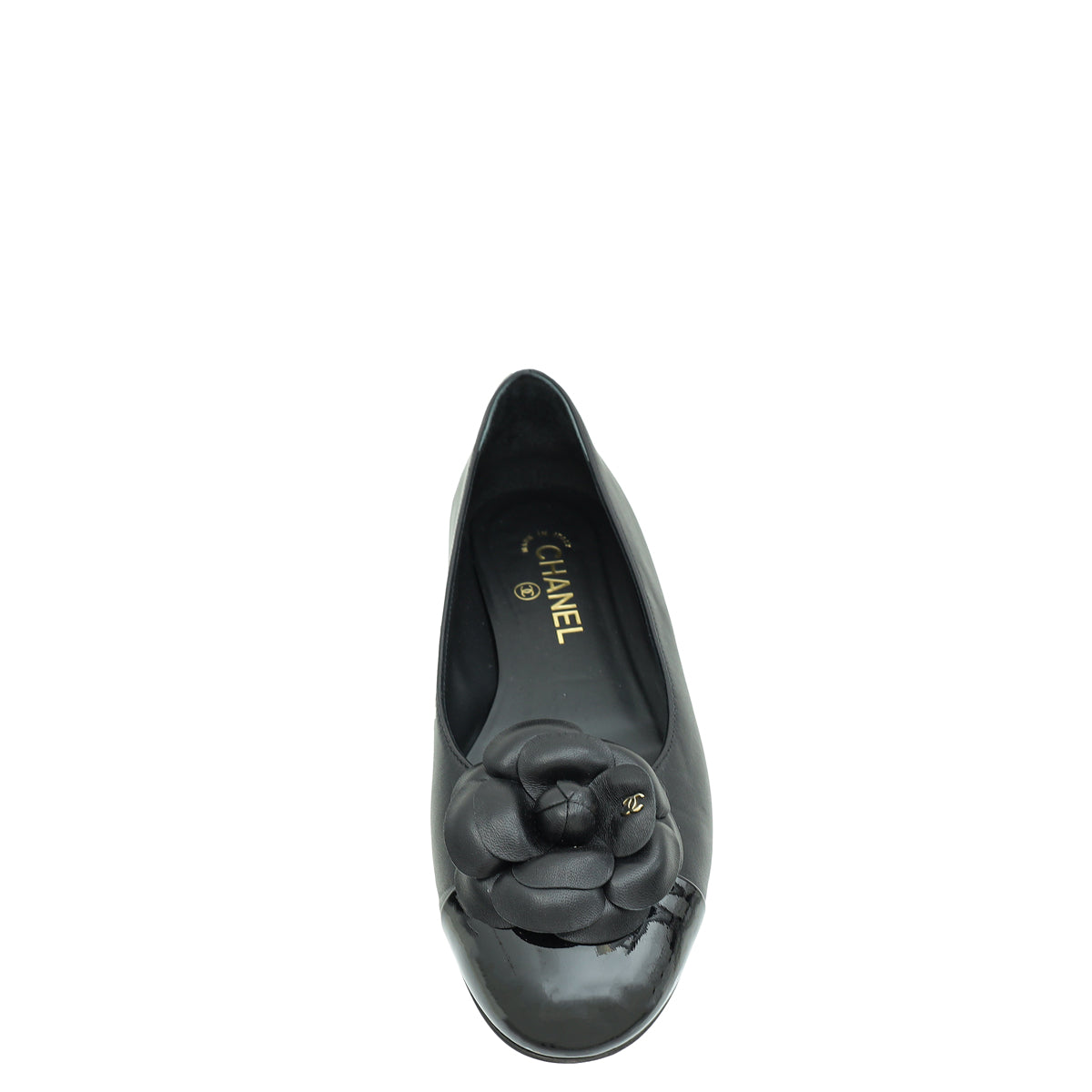 Chanel Black CC Camellia Flower Flat Ballerina 39-Chanel-THE CLOSET