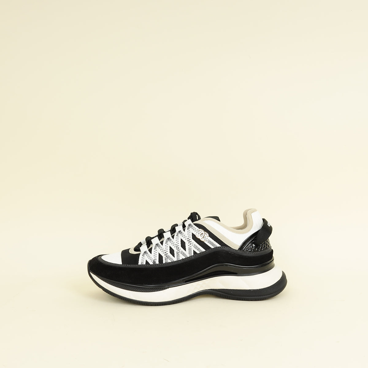 Chanel Bicolor CC Trainer Sneaker 37.5