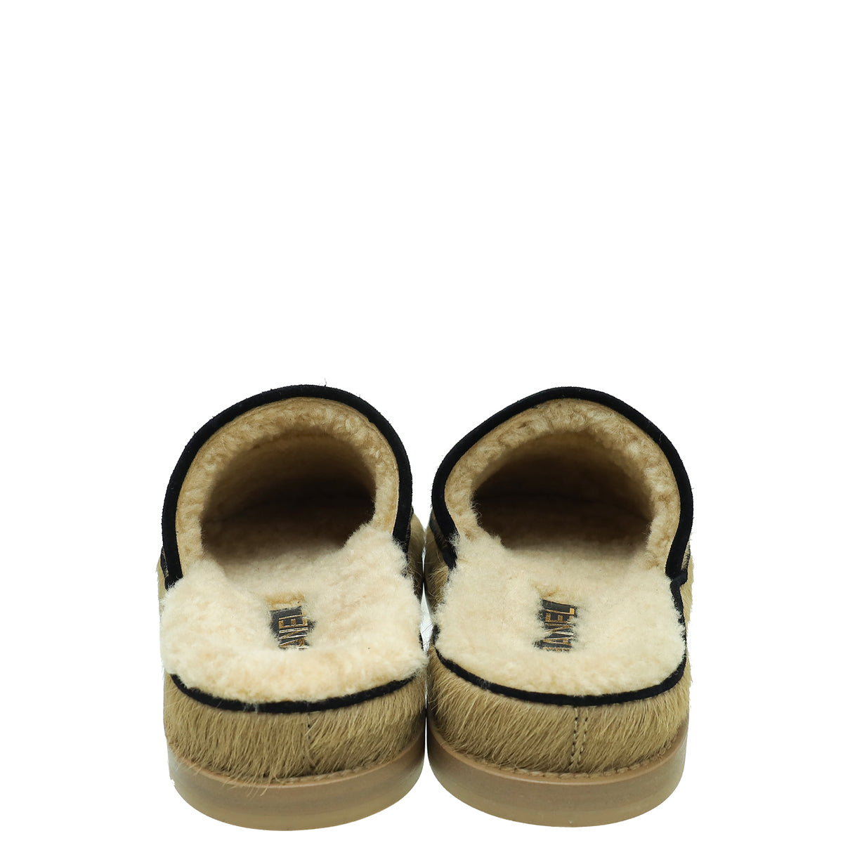 Chanel Bicolor CC Pony Hair and Shearling Mules 37