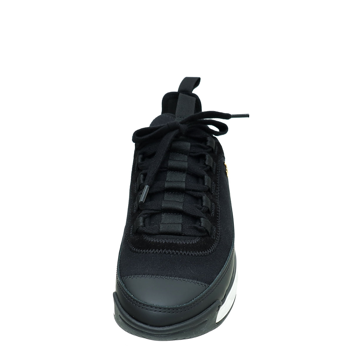Chanel Black CC Lace Up Sneakers 36.5-Chanel-THE CLOSET