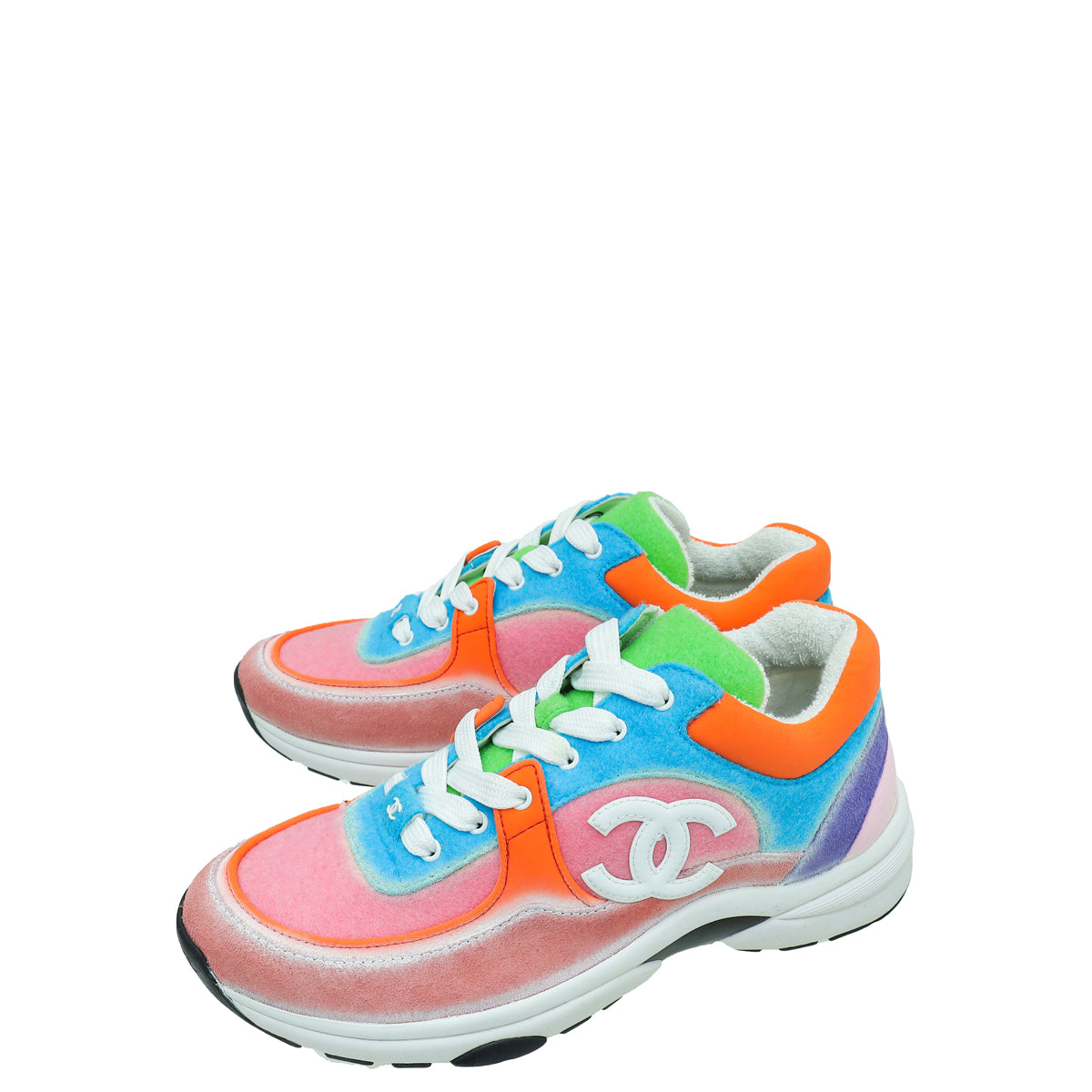 Chanel Multicolor CC Trainer Sneaker 37.5-Chanel-THE CLOSET