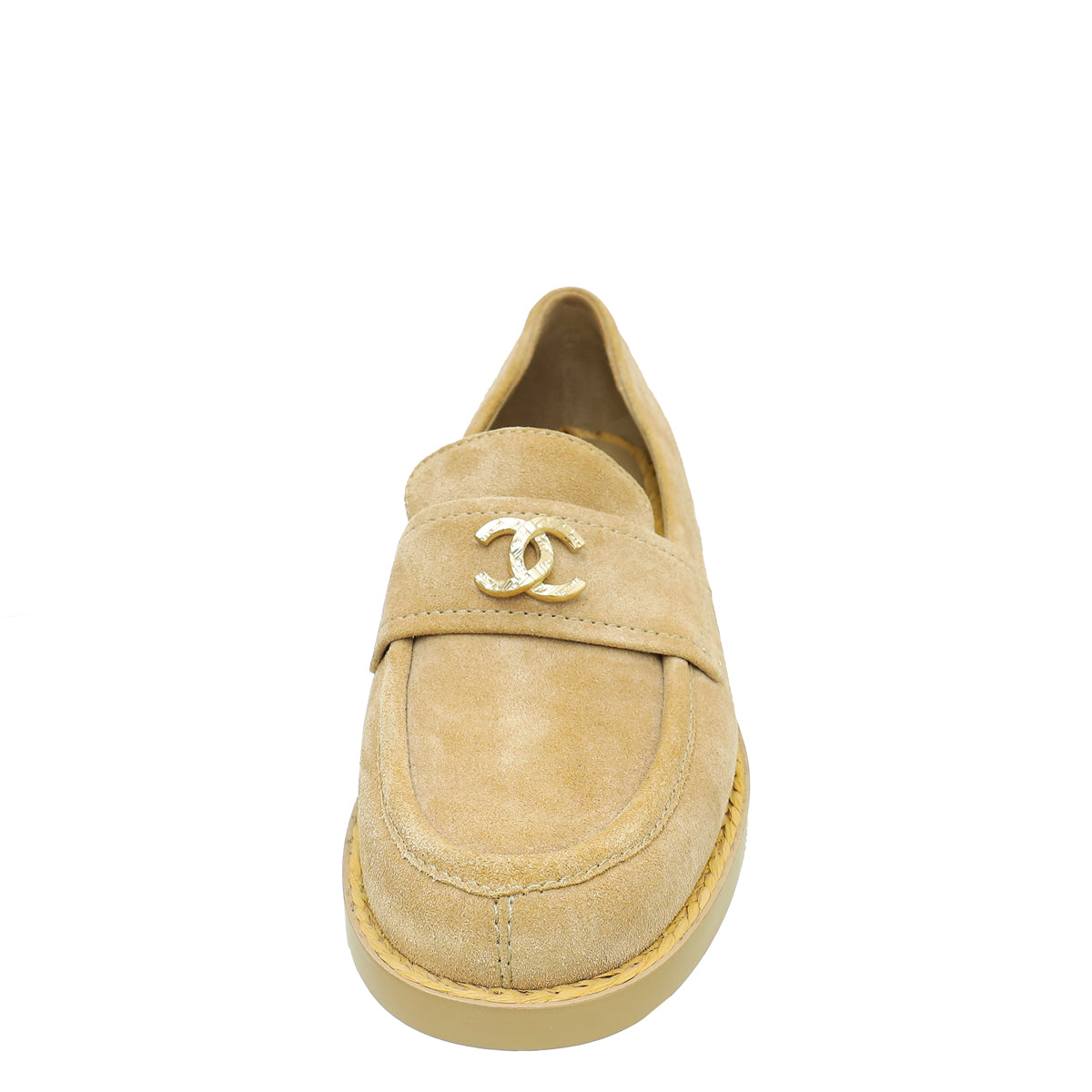 Chanel Beige CC Suede Moccasins Loafer 37-Chanel-THE CLOSET