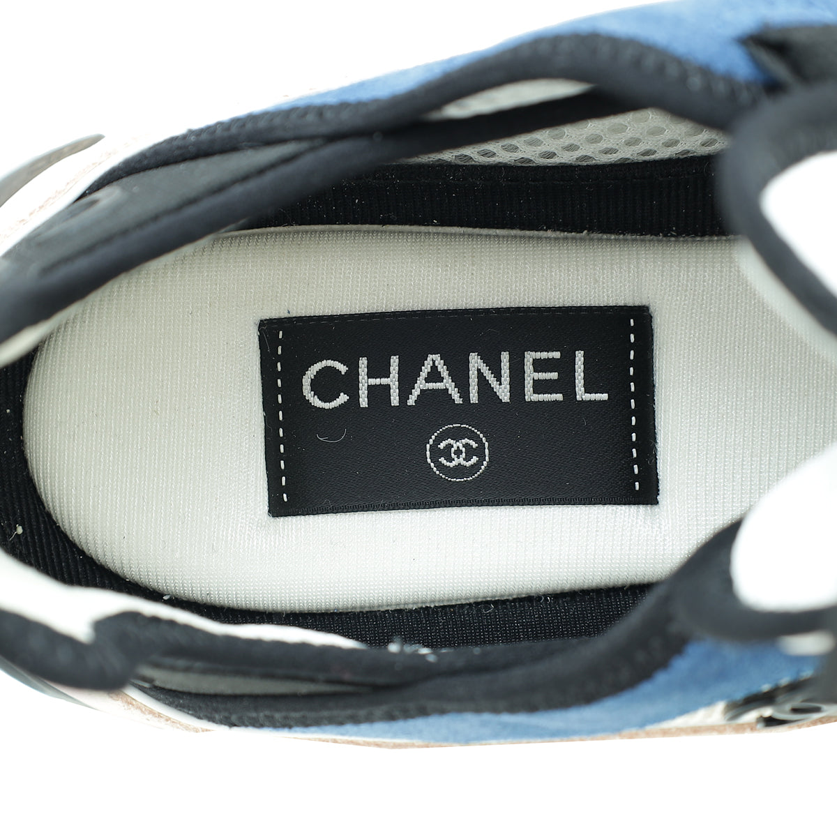 Chanel Multicolor CC Suede Mesh Lace Up Sneakers 38.5