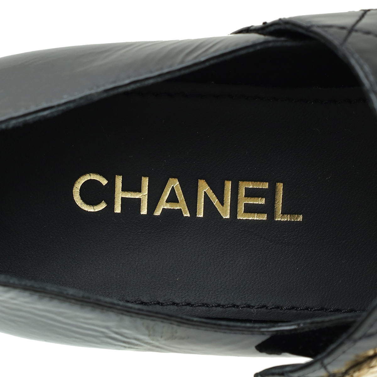 Chanel Black CC Mary Jane Flats 38.5