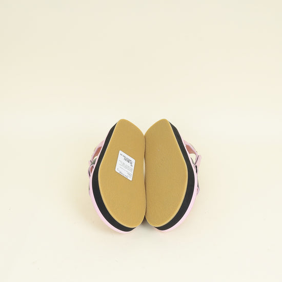 Chanel Bicolor CC Suede Velcro Flat Sandals 38