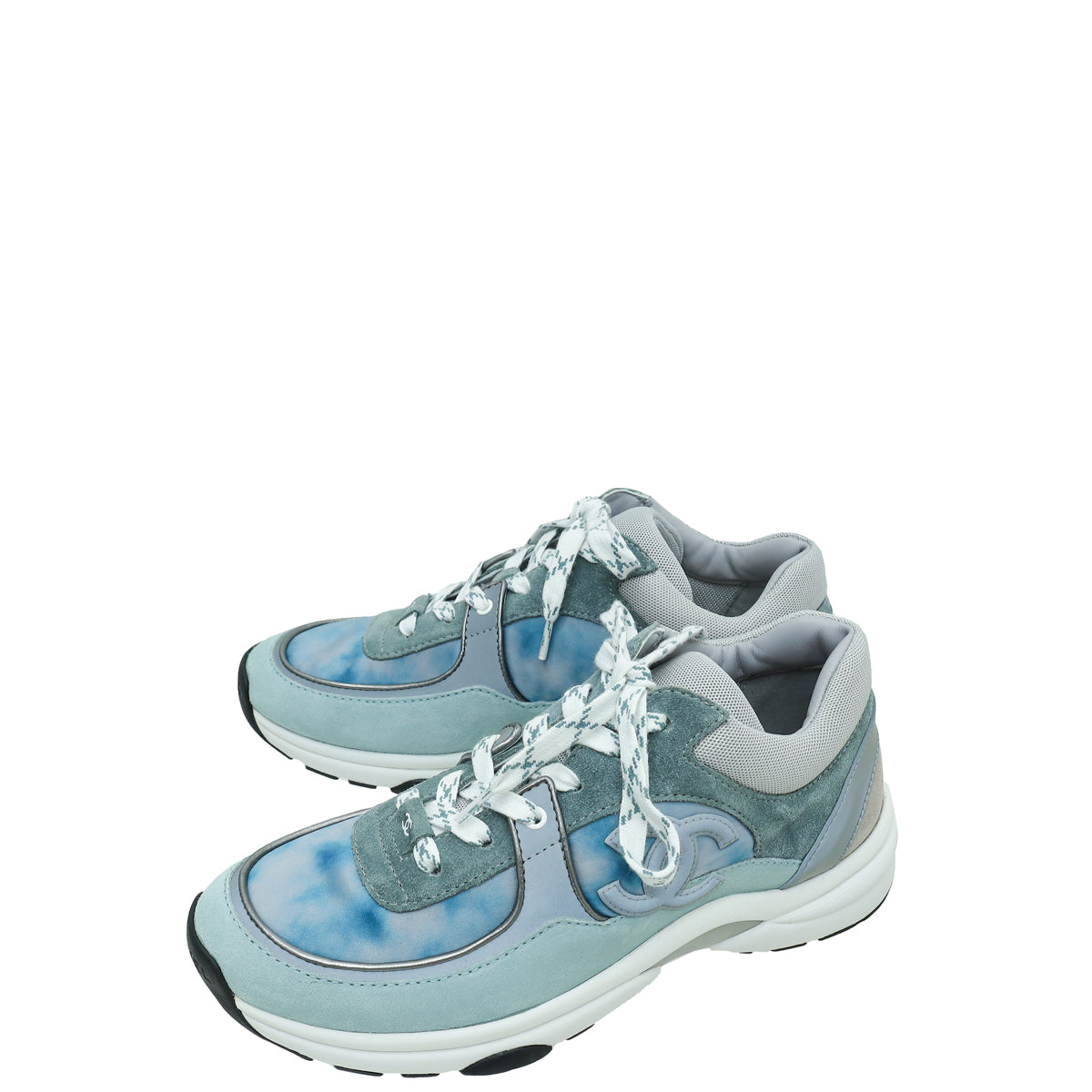 Chanel Blue Multicolor CC Trainer Sneaker 38-Chanel-THE CLOSET