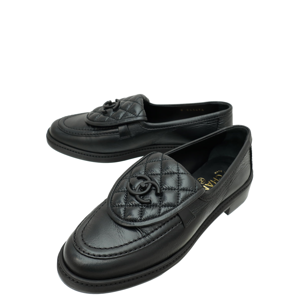 Chanel Black CC Quilted Moccasin Loafer 39-Chanel-THE CLOSET