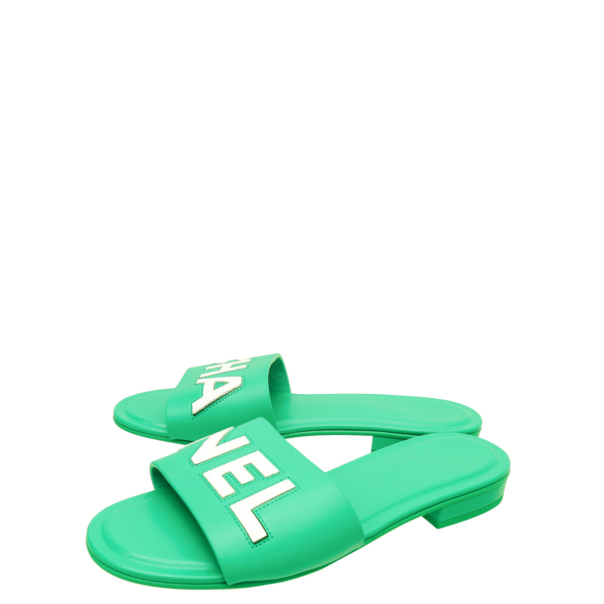 Chanel Bicolor Logo Slide Mules 39