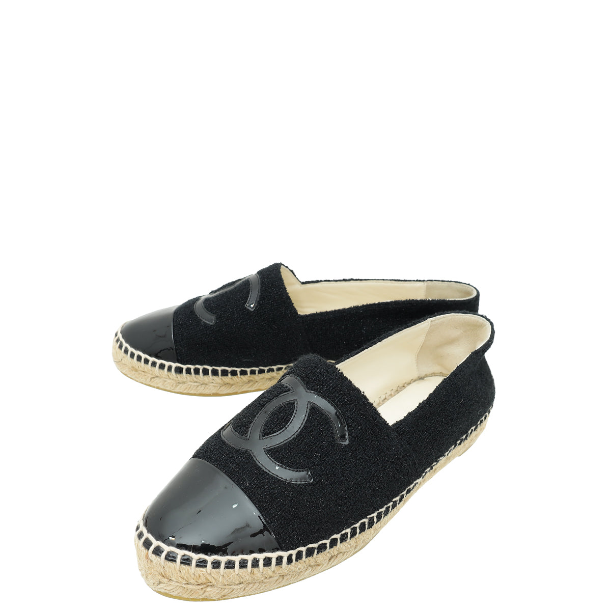 Chanel CC Boucle & Patent Espadrille 39