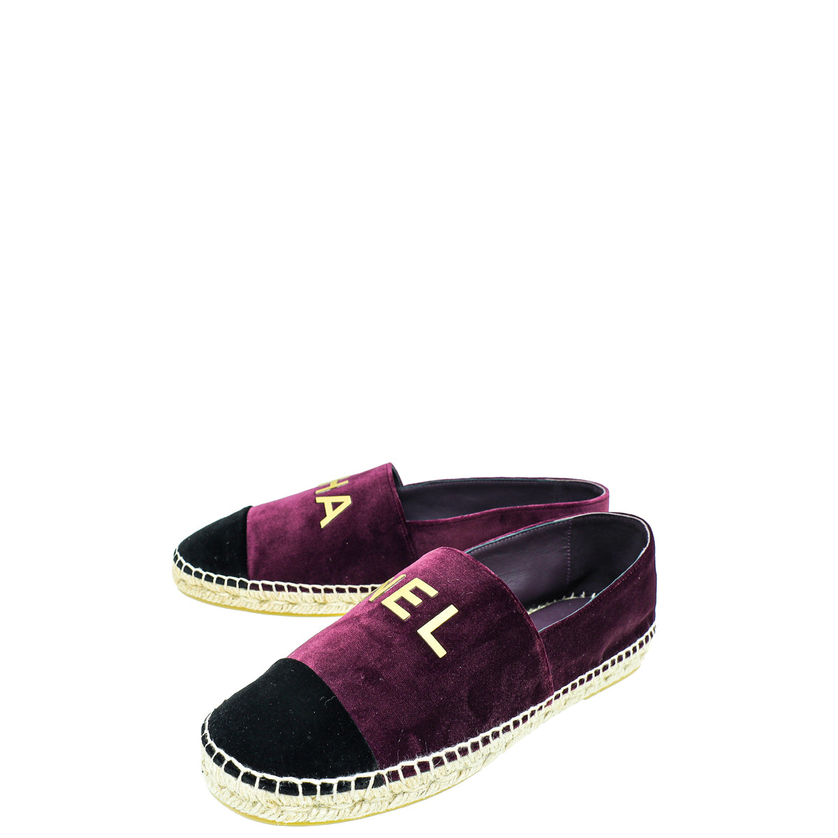 Chanel Bicolor Velvet Logo Cap Toe Espadrille 39-Chanel-THE CLOSET