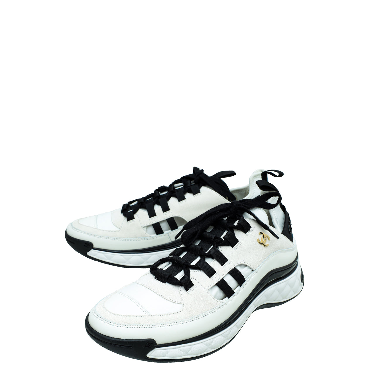 Chanel Bicolor CC Lace Up Sneakers 42 – The Closet