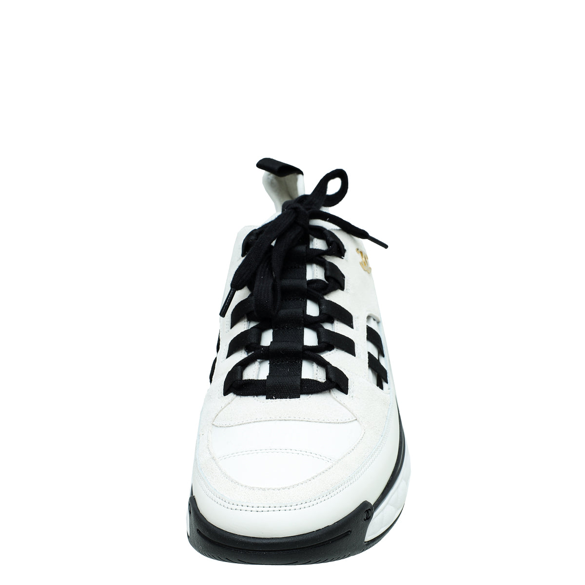 Chanel Bicolor CC Lace Up Sneakers 42