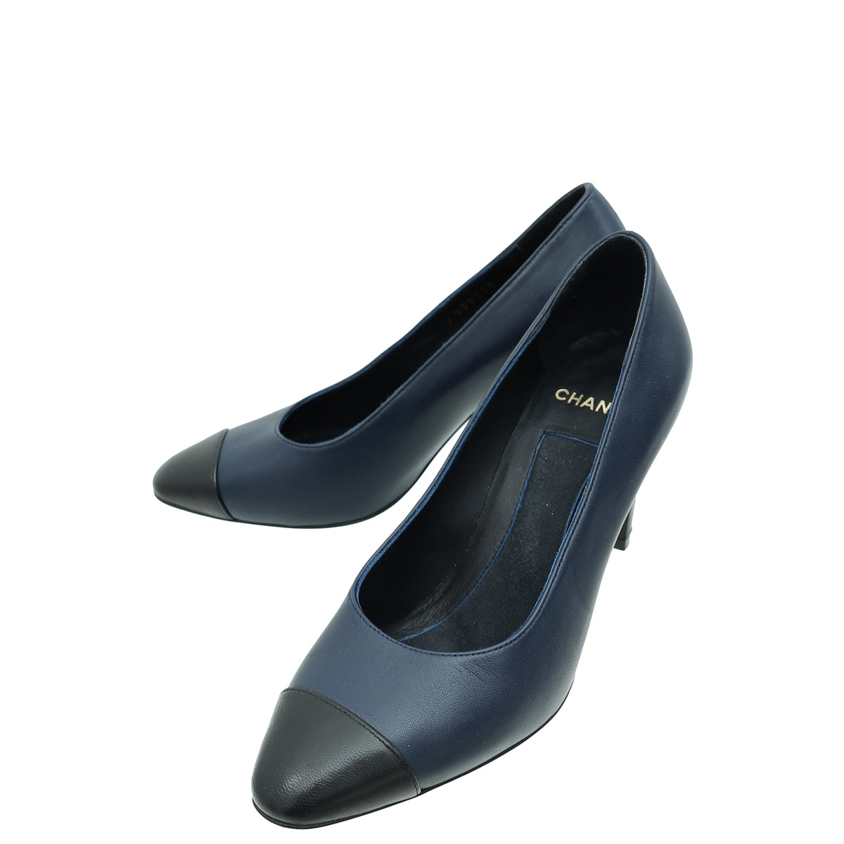 Chanel Bicolor CC Signature Metal and Pearl on Heel Pumps 35-Chanel-THE CLOSET