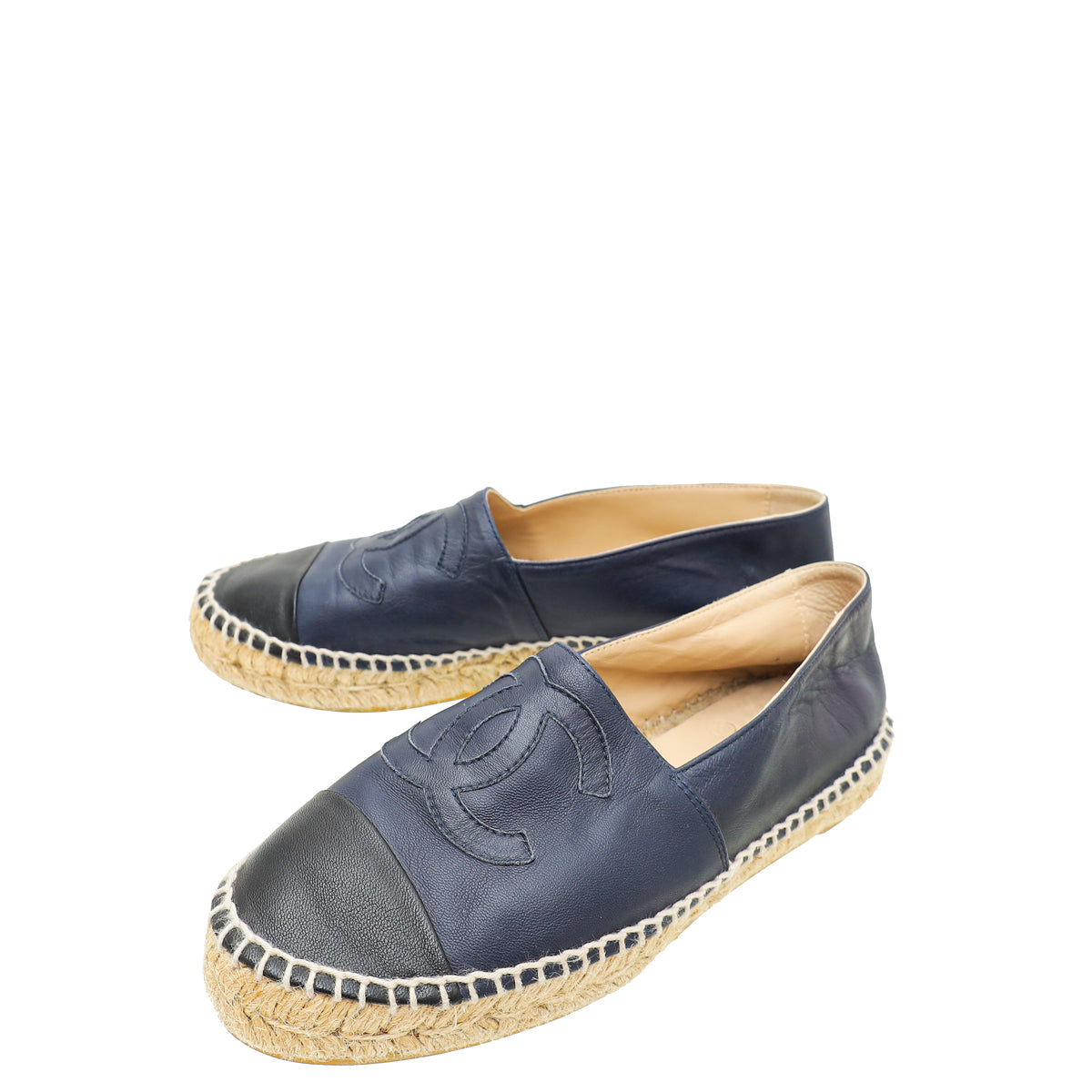 Chanel Bicolor CC Cap Toe Espadrille 35-Chanel-THE CLOSET
