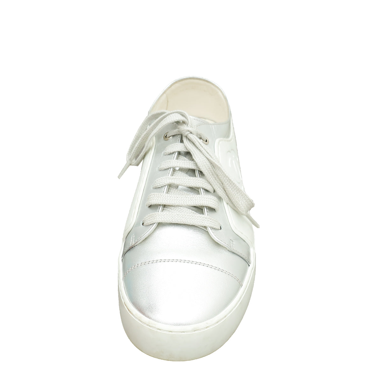 Chanel White CC Low Top Sneaker 36.5-Chanel-THE CLOSET