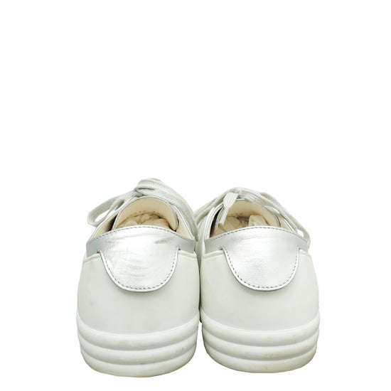 Chanel White CC Low Top Sneaker 36.5