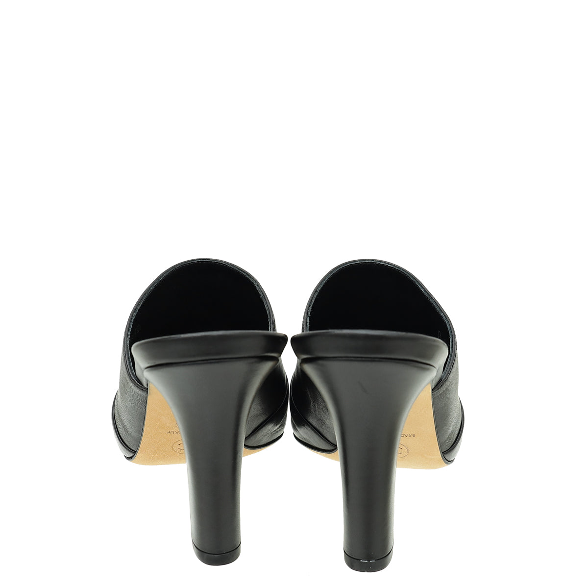 Chanel Black CC Cap Toe Mules 36.5