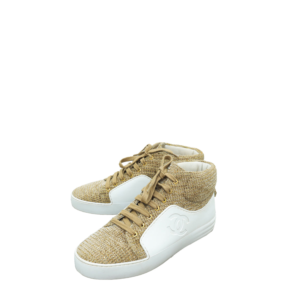 Chanel Multicolor CC High Cut Sneakers 36.5-Chanel-THE CLOSET