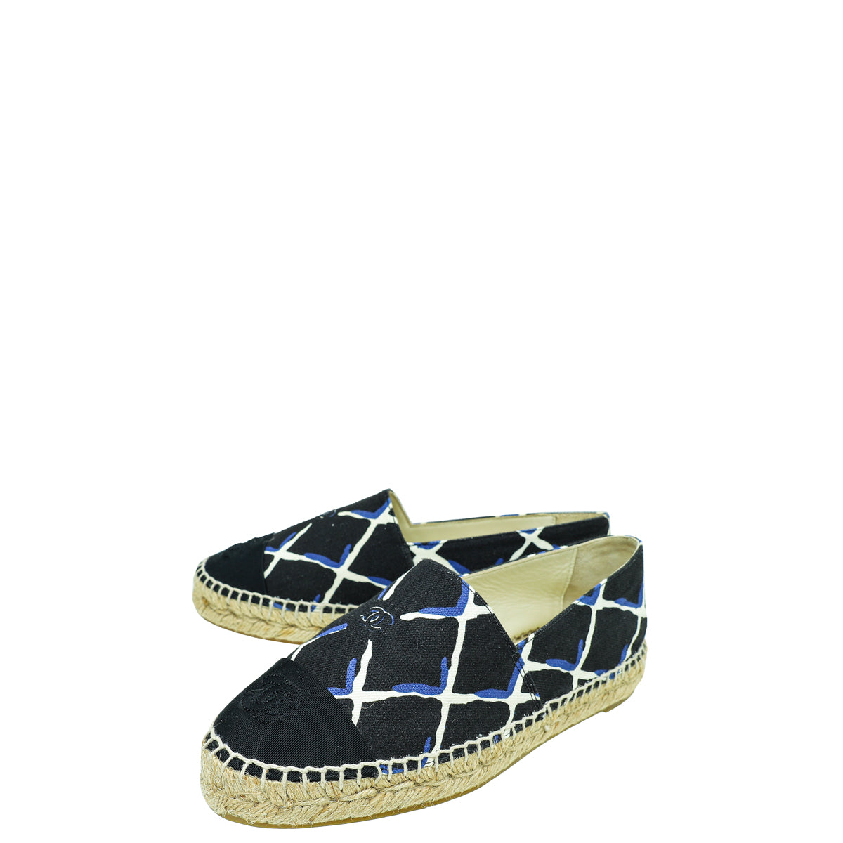 Chanel Multicolor CC Diamond Quilted Print Canvas Espadrille Flats 36-Chanel-THE CLOSET